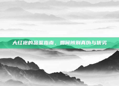 大红袍的品鉴指南,如何辨别真伪与优劣