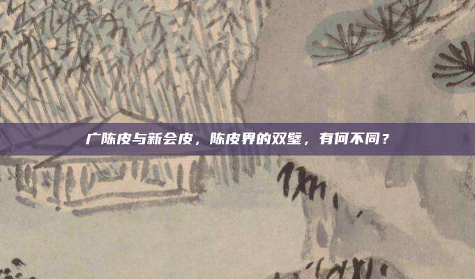 广陈皮与新会皮,陈皮界的双璧,有何不同?