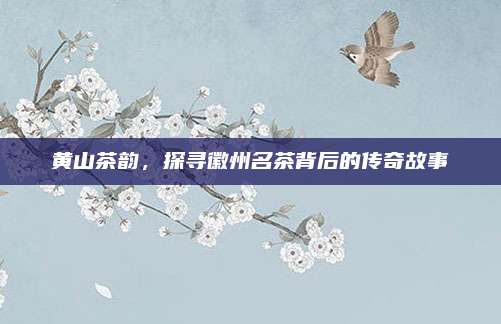 黄山茶韵,探寻徽州名茶背后的传奇故事