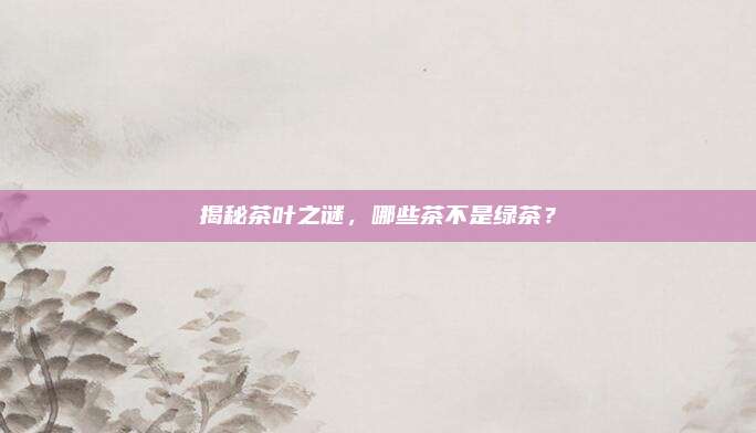 揭秘茶叶之谜,哪些茶不是绿茶?