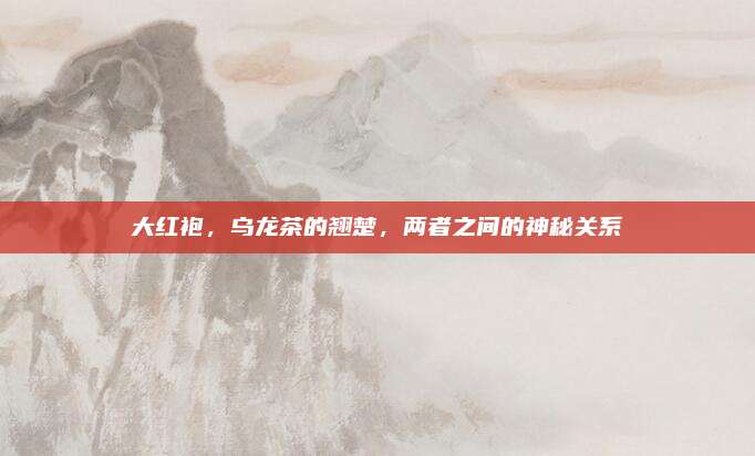 大红袍，乌龙茶的翘楚，两者之间的神秘关系