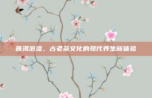 普洱泡澡,古老茶文化的现代养生新体验