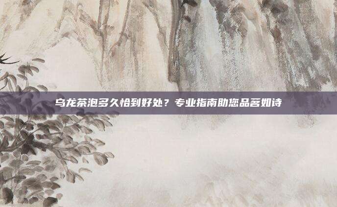 乌龙茶泡多久恰到好处?专业指南助您品茗如诗