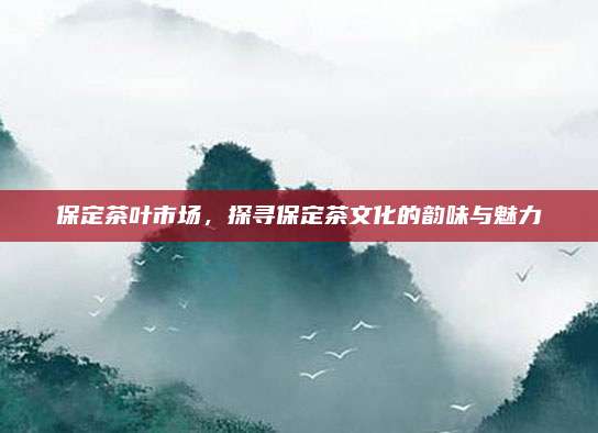 保定茶叶市场，探寻保定茶文化的韵味与魅力