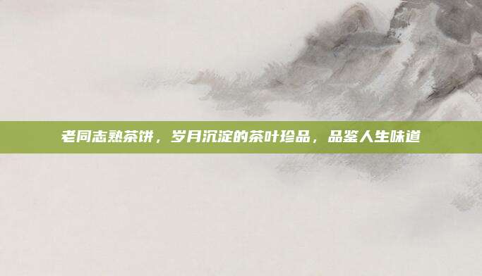 老同志熟茶饼，岁月沉淀的茶叶珍品，品鉴人生味道