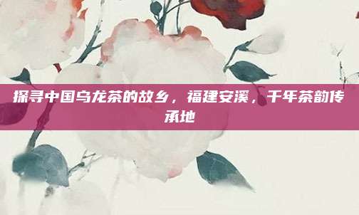 探寻中国乌龙茶的故乡,福建安溪,千年茶韵传承地