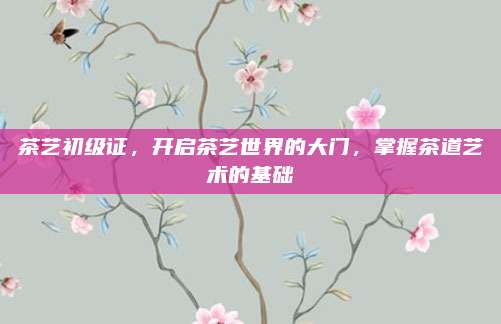 茶艺初级证，开启茶艺世界的大门，掌握茶道艺术的基础