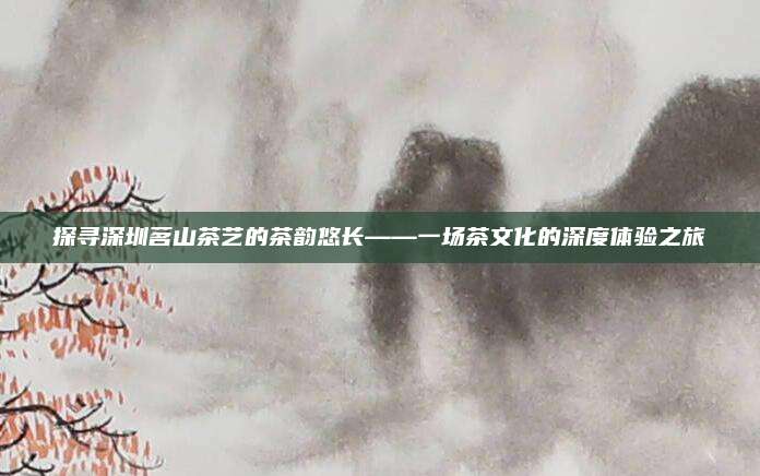 探寻深圳茗山茶艺的茶韵悠长——一场茶文化的深度体验之旅