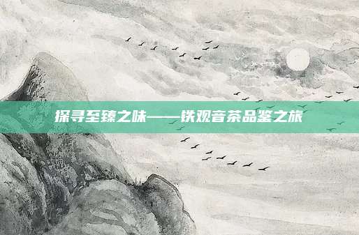 探寻至臻之味——铁观音茶品鉴之旅