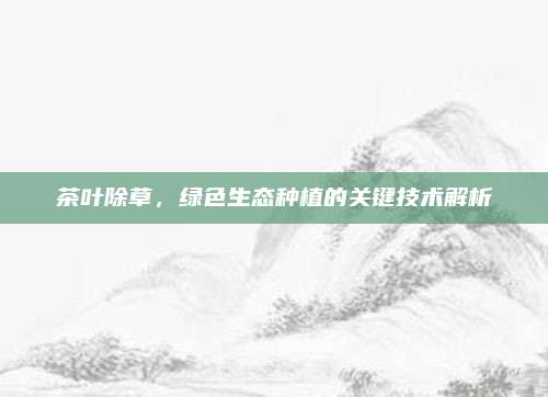 茶叶除草,绿色生态种植的关键技术解析