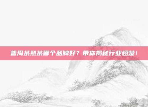 普洱茶熟茶哪个品牌好？带你揭秘行业翘楚！