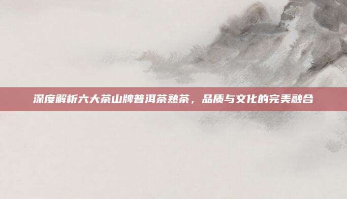 深度解析六大茶山牌普洱茶熟茶,品质与文化的完美融合