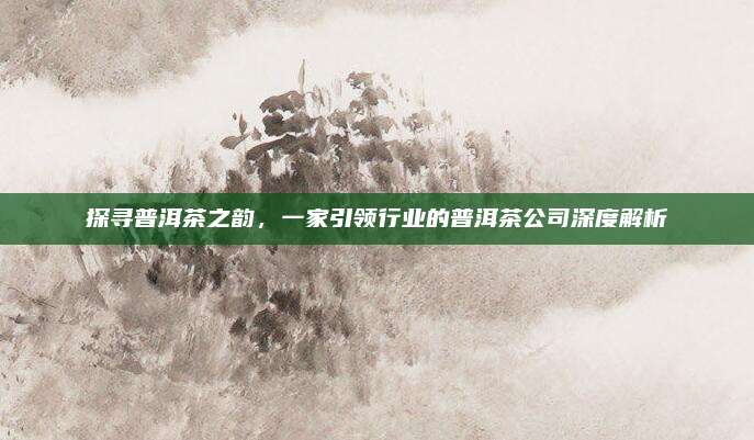 探寻普洱茶之韵,一家引领行业的普洱茶公司深度解析