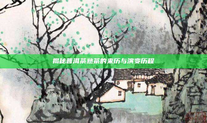 揭秘普洱茶熟茶的来历与演变历程
