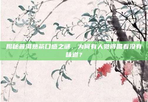 揭秘普洱熟茶口感之谜，为何有人觉得喝着没有味道？