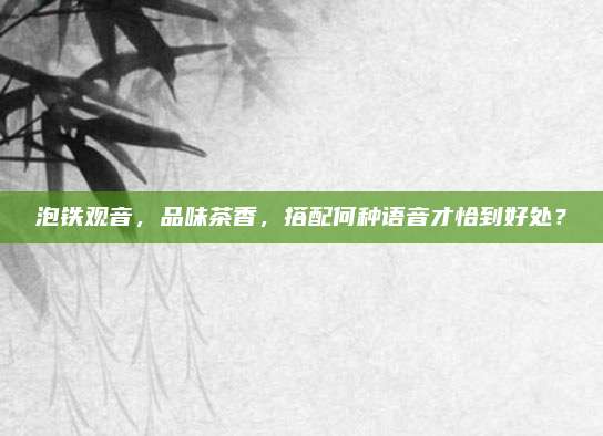 泡铁观音,品味茶香,搭配何种语音才恰到好处?