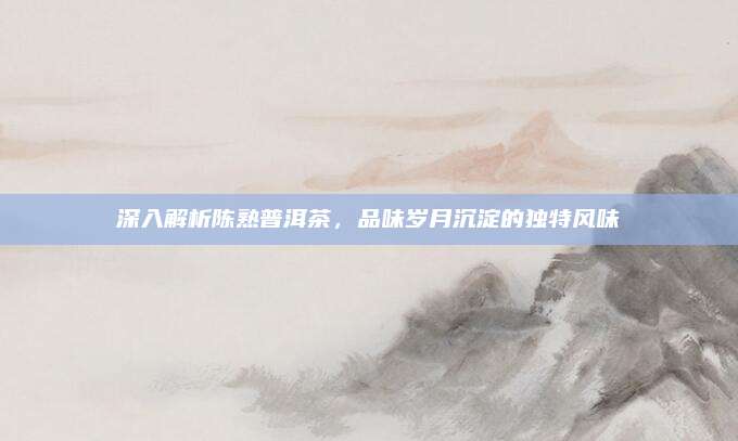 深入解析陈熟普洱茶，品味岁月沉淀的独特风味