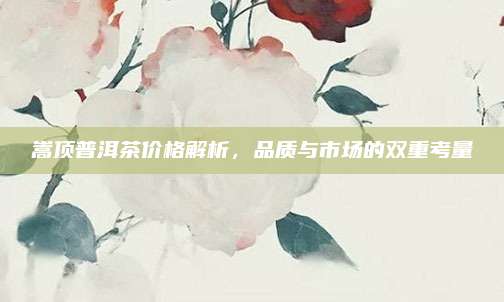 嵩顶普洱茶价格解析,品质与市场的双重考量