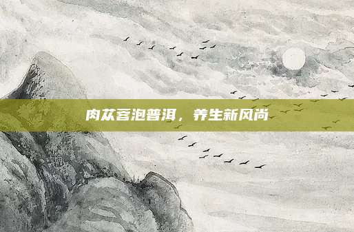 肉苁蓉泡普洱,养生新风尚