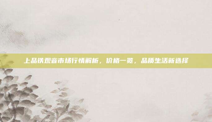 上品铁观音市场行情解析,价格一览,品质生活新选择