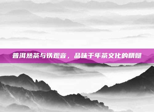 普洱熟茶与铁观音,品味千年茶文化的精髓
