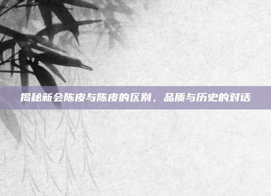 揭秘新会陈皮与陈皮的区别,品质与历史的对话