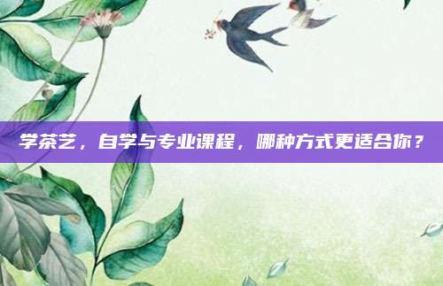 学茶艺,自学与专业课程,哪种方式更适合你?