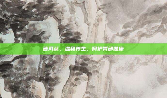 普洱茶，温和养生，呵护胃部健康