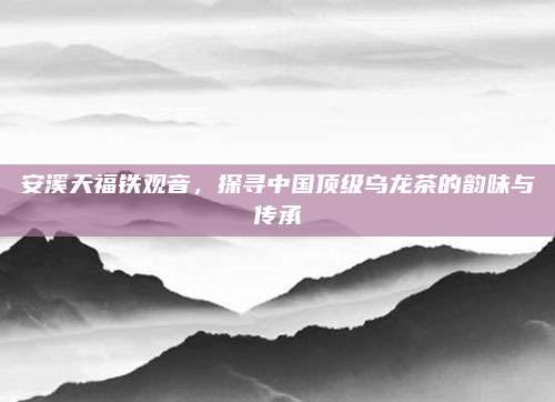 安溪天福铁观音，探寻中国顶级乌龙茶的韵味与传承