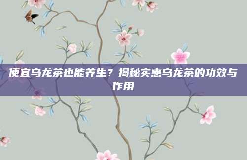 便宜乌龙茶也能养生?揭秘实惠乌龙茶的功效与作用