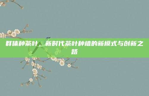 群体种茶叶，新时代茶叶种植的新模式与创新之路