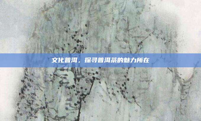 文化普洱,探寻普洱茶的魅力所在