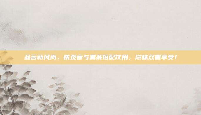 品茗新风尚,铁观音与黑茶搭配饮用,滋味双重享受!