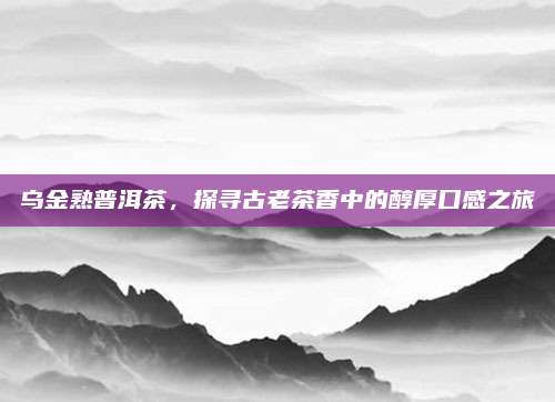 乌金熟普洱茶,探寻古老茶香中的醇厚口感之旅