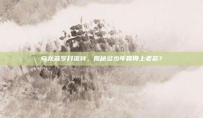 乌龙茶岁月流转，揭秘多少年算得上老茶？