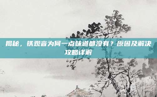 揭秘,铁观音为何一点味道都没有?原因及解决攻略详解