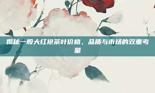 揭秘一般大红袍茶叶价格,品质与市场的双重考量