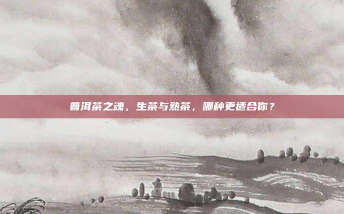 普洱茶之魂，生茶与熟茶，哪种更适合你？