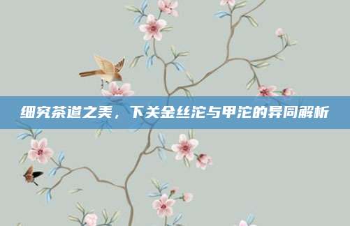 细究茶道之美，下关金丝沱与甲沱的异同解析
