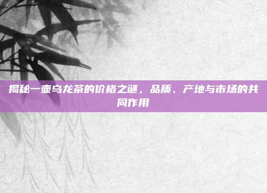 揭秘一壶乌龙茶的价格之谜，品质、产地与市场的共同作用
