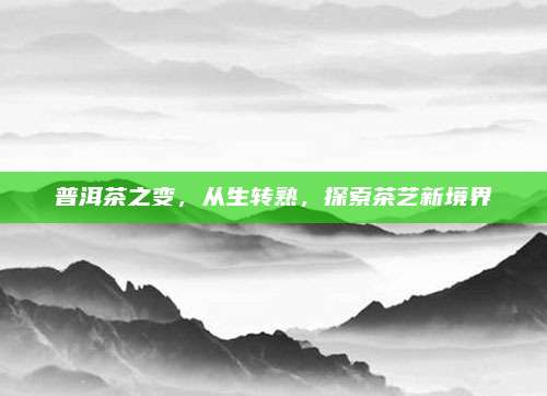普洱茶之变，从生转熟，探索茶艺新境界
