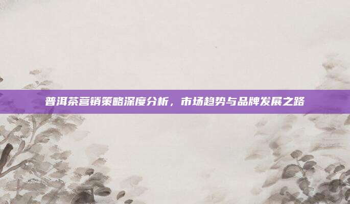 普洱茶营销策略深度分析，市场趋势与品牌发展之路