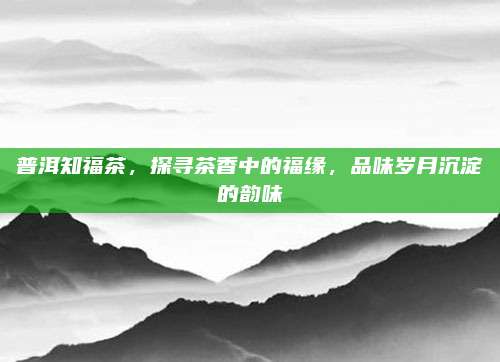 普洱知福茶，探寻茶香中的福缘，品味岁月沉淀的韵味