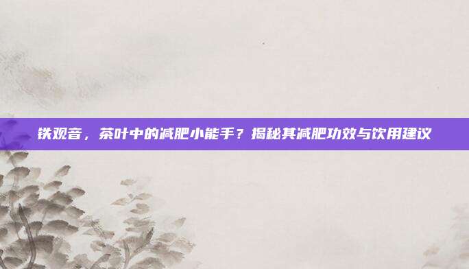 铁观音，茶叶中的减肥小能手？揭秘其减肥功效与饮用建议