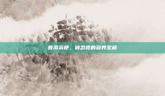 普洱茶梗,被忽视的营养宝藏
