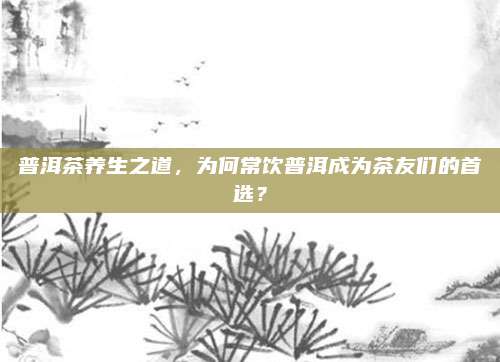 普洱茶养生之道，为何常饮普洱成为茶友们的首选？