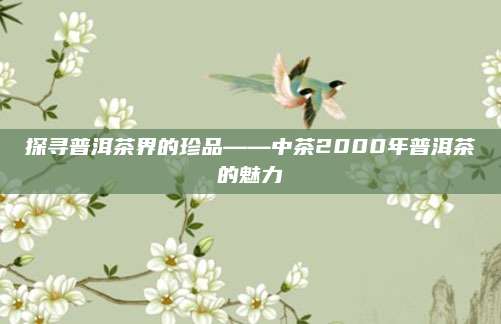 探寻普洱茶界的珍品——中茶2000年普洱茶的魅力