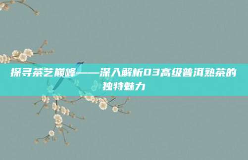 探寻茶艺巅峰——深入解析03高级普洱熟茶的独特魅力