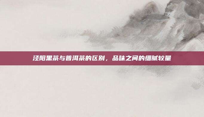 泾阳黑茶与普洱茶的区别，品味之间的细腻较量