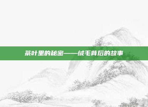 茶叶里的秘密——绒毛背后的故事